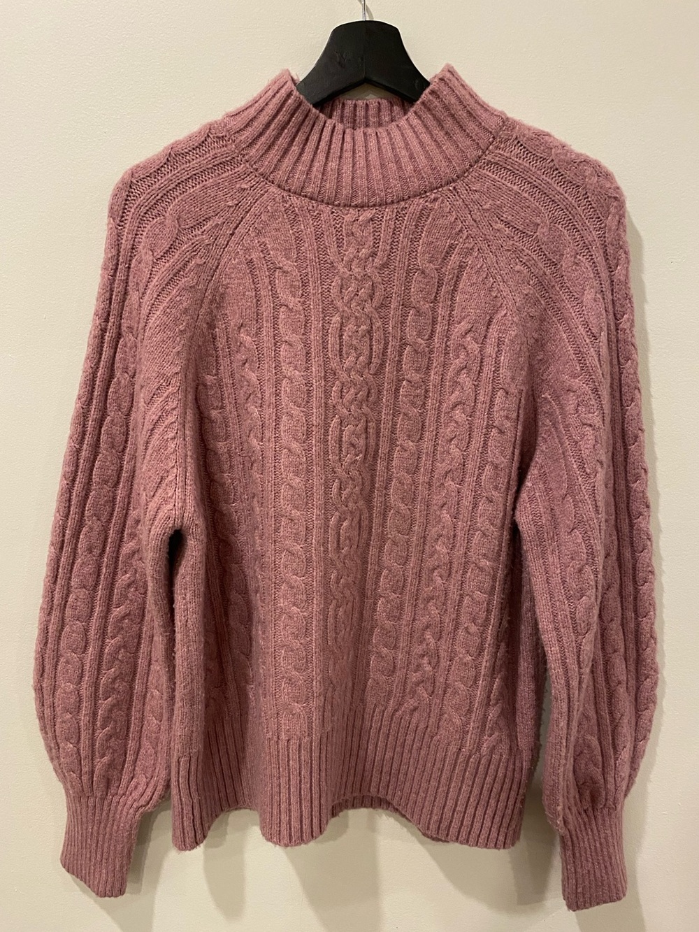 Joie knit mock neck sweater size large rose mauve